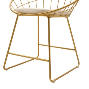 Scaun Model Seth, Auriu/alb, 58x50x71 cm - Img 7