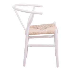 Scaun Model Wishbone, Natur/Alb, 60x51x80 cm - Img 3