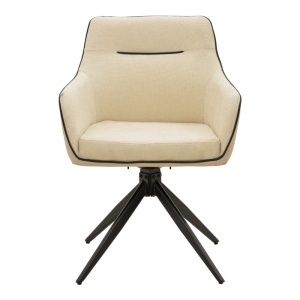 Scaun Rotativ Model Debra, Bej/Negru , 60x64x83 cm - Img 4