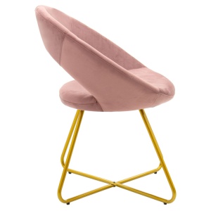 Scaun Valentina, roz/auriu, 65x60x82 cm - Img 3
