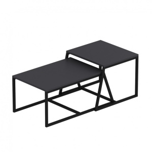 Set 2 Masute de Cafea Model Lucas, 75x50x38/55x57x45 cm, Antracit - Img 12