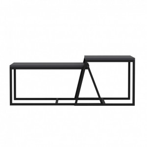 Set 2 Masute de Cafea Model Lucas, 75x50x38/55x57x45 cm, Antracit - Img 2