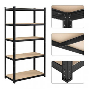 Set 2 Rafturi Metalice Model Frankie, Negru, 200x100x50 cm - Img 6