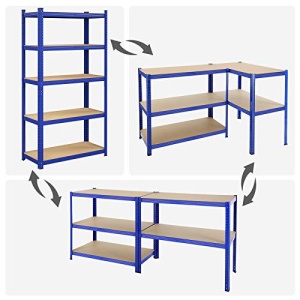 Set 2 Rafturi Metalice Model Harleigh, Albastru, 180x90x40 cm - Img 3