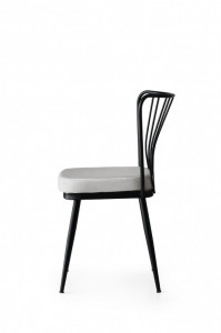 Set 2 scaune Model Star, Alb/Negru, 43x42x82 cm - Img 3