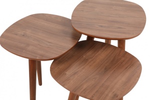 Set 3 Masute de Cafea Model Graham, 41x39x47/41x39x53/41x39x59 cm, Nuc, Lemn - Img 3