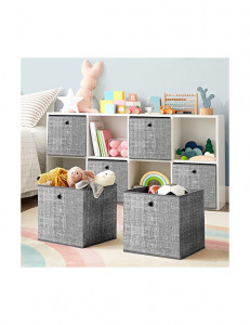 Set 6 cuburi de depozitare, Songmics, 30 x 30 x 30 cm, RFB02LG-3, Gri - Img 3