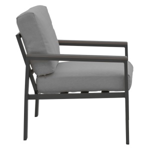 Set Canapele de gradina si masa, Model Fashionable, culoare bej si gri inchis, aluminiu si textil, cm - Img 12