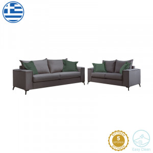 Set canapele de living Verona 2 buc 2 - 3 locuri antracit mak14 - perne cypress mak07
