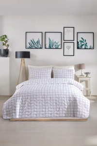 Set Cuvertura Pat Dublu Model Artus Grey