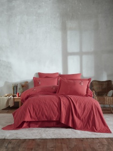 Set Cuvertura Pat Dublu Model Noris Red