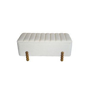 Set de 2 tabureți Daph, bej/alb, 110x46x45 cm - Img 4