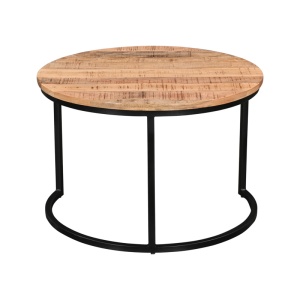Set de 3 măsuțe de cafea Frina, natural/negru, 70x70x45 cm - Img 5