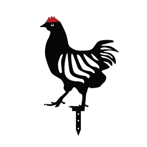 Set de accesorii metalice decorative pentru gradina Chicken Negru 24x33 cm - Img 4