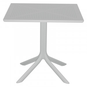 Set de gradina masa si scaune Groovy-Confident set 3 piese plastic alb 80x80x74.5cm - Img 2