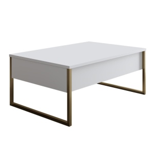 Set de mobilier pentru living Luxe, Alb- Auriu - Img 9