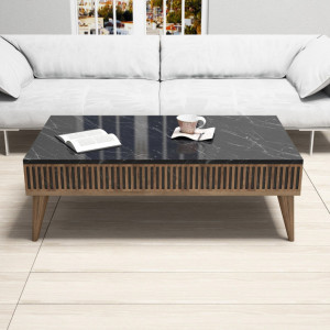 Set de mobilier pentru living Milan, Nuc- Negru - Img 4