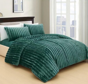 Set de pat Cocolino Veloura V6, 4 piese, pilotă de iarnă cu textură striată 3D, cearșaf cu elastic 180 × 200 cm