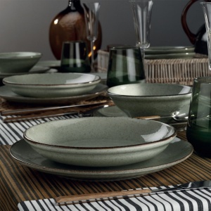 Set farfurii servire, 18 bucati Brizioia Savannah Verde 27x27x2.5 cm - Img 4