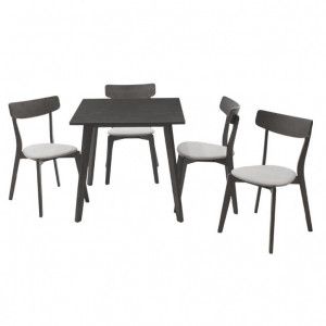 Set Masa si Scaune Benson-Toto 5 Piese Gri Rustic 80x80x75 cm - Img 2