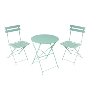 Set masă și scaune Bistro, 3 piese, verde mentă - Img 2