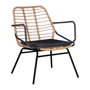 Set Masa si Scaune de Exterior, 5 Piese, Model Naoki, Natural/Negru, 160x90x78 cm - Img 2