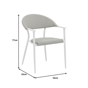 Set Masa si Scaune de Exterior, 7 Piese, Model Nares-Pino, Natural/Alb, 180x90x72.5 cm - Img 9