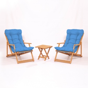 Set masa si scaune de gradina (3 piese) My007 Albastru 40x40x40 cm - Img 1