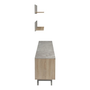 Set mobilă living Kasia, stejar sonoma/bej marmură, 180x35x48.5 cm - Img 7