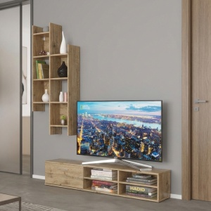 Set Mobilier Living Sarona, stejar, 150x35x160 cm