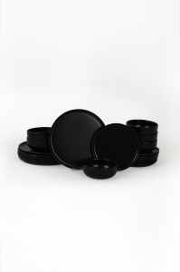 Set veselă din ceramică, 18 bucati X134710 Negru 28x28x2 cm - Img 4