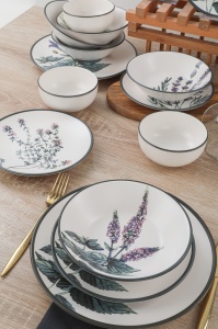 Set veselă din ceramică, 24 bucati Sidonia Springs Alb - Img 3