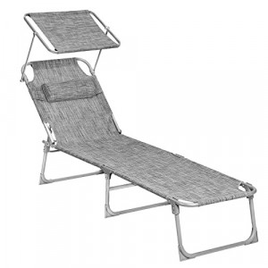 Sezlong, Songmics, Gri, 53x193x29.5 cm - Img 2