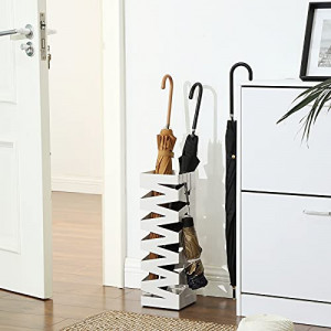 Suport pentru umbrele, Songmics, Alb, 15.5x15.5x49 cm - Img 1