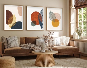 Tablou, 3 bucati Huhu209 Multicolor 50x70 cm - Img 2
