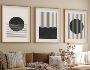 Tablou, 3 bucati Huhu212 Multicolor 50x70 cm - Img 1
