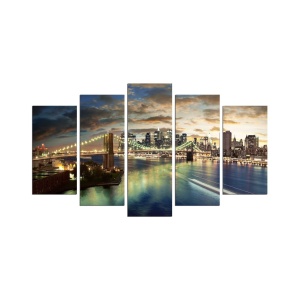 Tablou, 5 bucati 5PMDF Multicolor 110x60 cm - Img 2