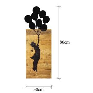 Tablou din lemn si metal Child Negru 30x86x3 cm - Img 9