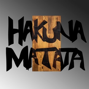 Tablou din lemn si metal Hakuna Negru 77x3x58 cm - Img 5