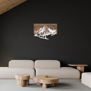 Tablou din lemn si metal Mountain Nuc 38x58 cm - Img 2