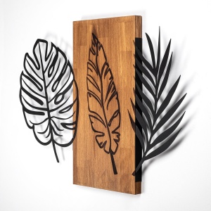 Tablou din lemn si metal Triple Nuc 58x80 cm - Img 5