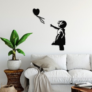 Tablou metalic Banksy Negru 105x85 cm - Img 2