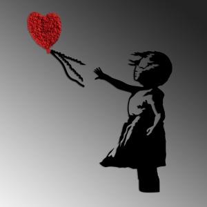 Tablou metalic Banksy Rosu 105x85 cm - Img 4