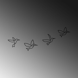 Tablou metalic Birds Negru 18x21 cm - Img 5