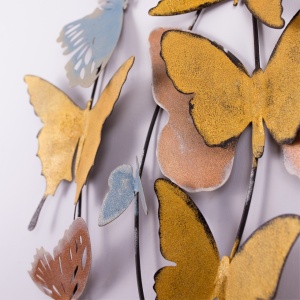 Tablou metalic Butterflies Multicolor 105x8x57 cm - Img 4