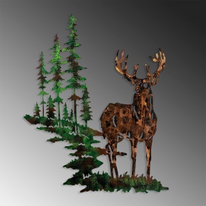 Tablou metalic Deer Multicolor 65x79 cm - Img 5