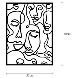 Tablou metalic Faces Negru 52x70 cm - Img 7
