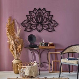 Tablou metalic Lotus Negru 44x68 cm - Img 2