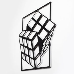Tablou metalic Rubik's Negru 64x69 cm - Img 3