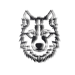 Tablou metalic Wolf Negru 38x50 cm - Img 7